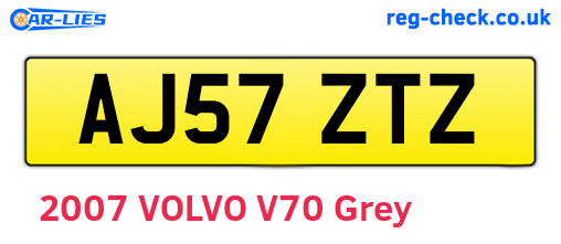 AJ57ZTZ are the vehicle registration plates.