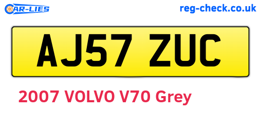 AJ57ZUC are the vehicle registration plates.