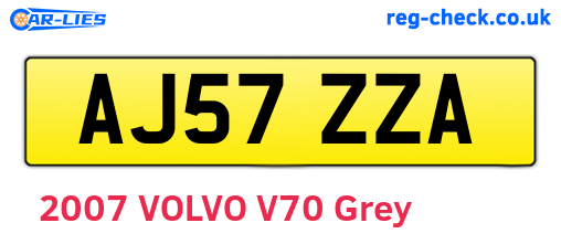 AJ57ZZA are the vehicle registration plates.