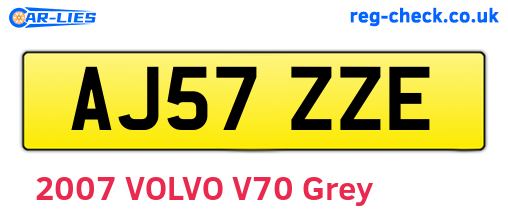AJ57ZZE are the vehicle registration plates.