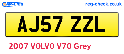 AJ57ZZL are the vehicle registration plates.