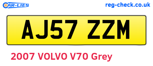 AJ57ZZM are the vehicle registration plates.