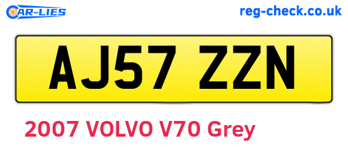 AJ57ZZN are the vehicle registration plates.
