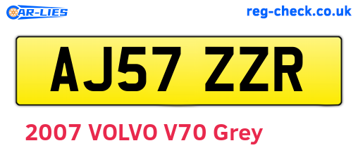 AJ57ZZR are the vehicle registration plates.