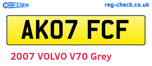 AK07FCF are the vehicle registration plates.