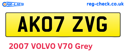 AK07ZVG are the vehicle registration plates.