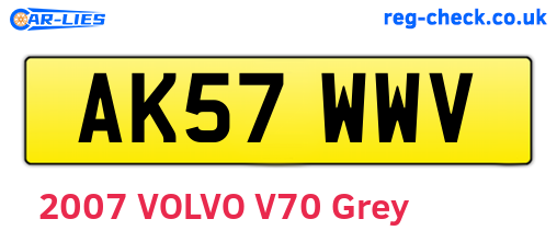 AK57WWV are the vehicle registration plates.