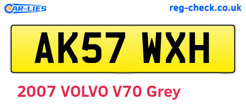 AK57WXH are the vehicle registration plates.