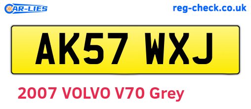 AK57WXJ are the vehicle registration plates.