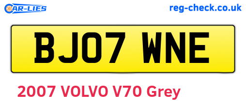 BJ07WNE are the vehicle registration plates.