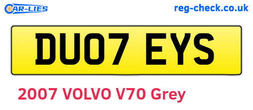 DU07EYS are the vehicle registration plates.