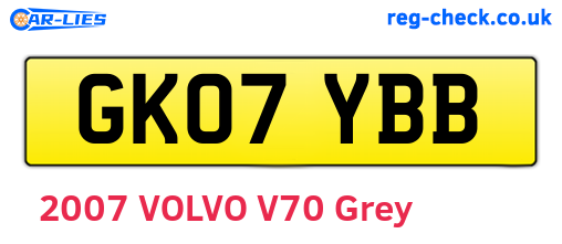 GK07YBB are the vehicle registration plates.