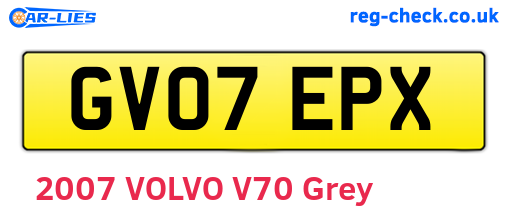 GV07EPX are the vehicle registration plates.