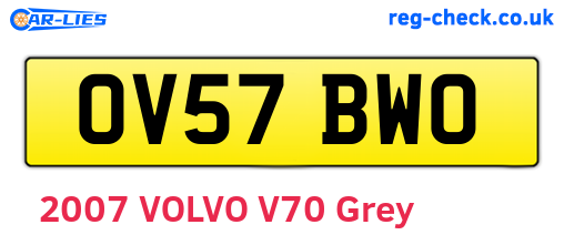 OV57BWO are the vehicle registration plates.