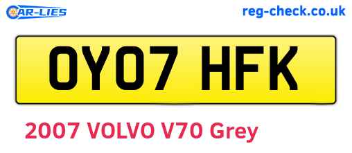 OY07HFK are the vehicle registration plates.