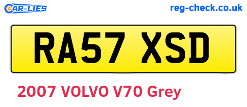 RA57XSD are the vehicle registration plates.