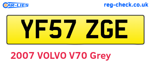 YF57ZGE are the vehicle registration plates.