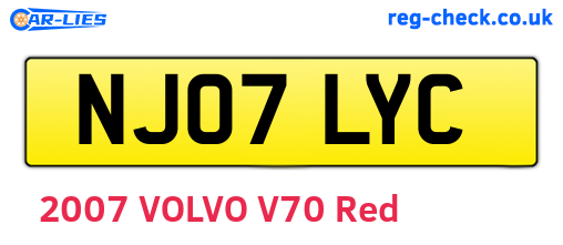 NJ07LYC are the vehicle registration plates.