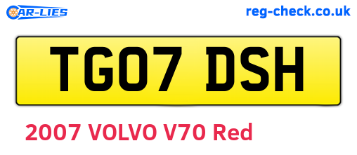 TG07DSH are the vehicle registration plates.