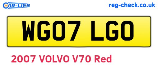 WG07LGO are the vehicle registration plates.