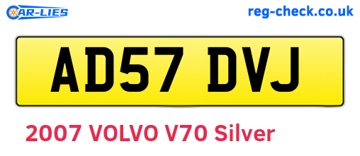 AD57DVJ are the vehicle registration plates.