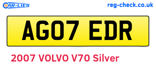 AG07EDR are the vehicle registration plates.