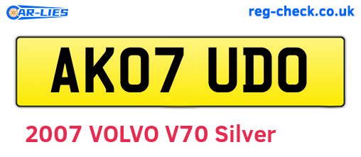 AK07UDO are the vehicle registration plates.