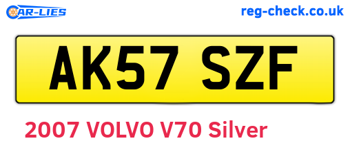 AK57SZF are the vehicle registration plates.