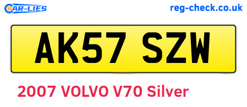 AK57SZW are the vehicle registration plates.