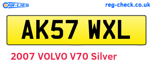AK57WXL are the vehicle registration plates.