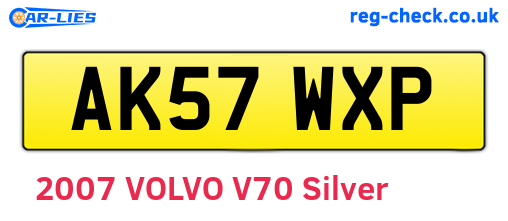 AK57WXP are the vehicle registration plates.