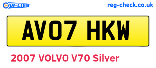 AV07HKW are the vehicle registration plates.
