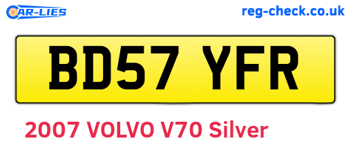 BD57YFR are the vehicle registration plates.
