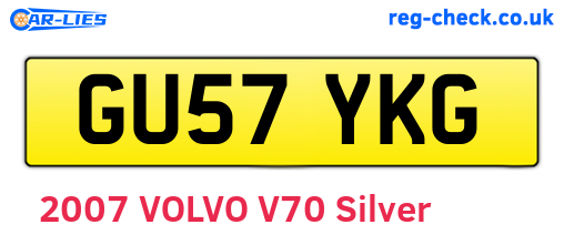 GU57YKG are the vehicle registration plates.