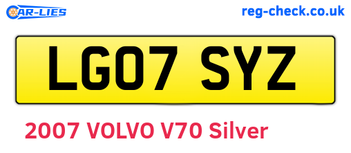 LG07SYZ are the vehicle registration plates.