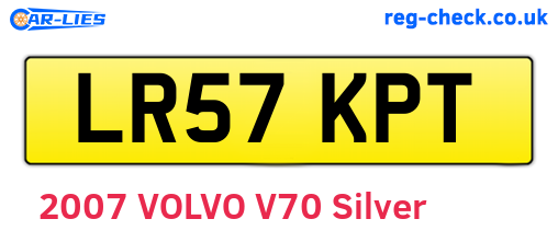 LR57KPT are the vehicle registration plates.
