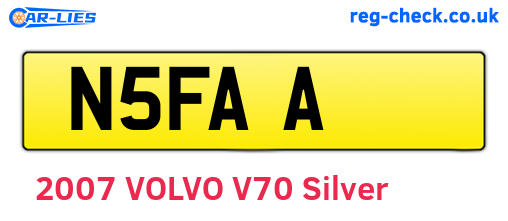 N5FAA are the vehicle registration plates.