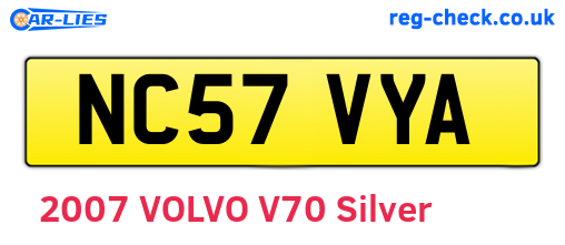 NC57VYA are the vehicle registration plates.