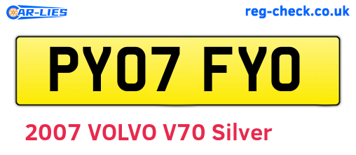 PY07FYO are the vehicle registration plates.