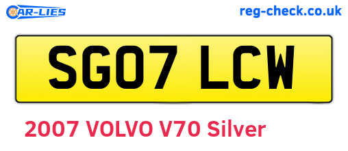 SG07LCW are the vehicle registration plates.