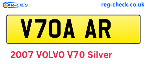 V70AAR are the vehicle registration plates.
