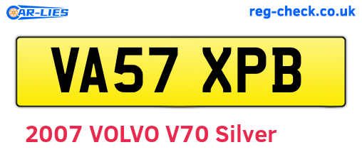 VA57XPB are the vehicle registration plates.