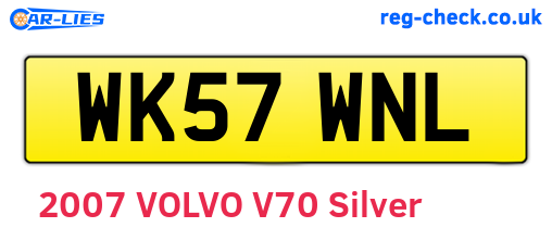 WK57WNL are the vehicle registration plates.