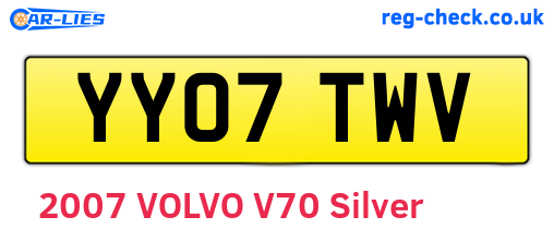 YY07TWV are the vehicle registration plates.