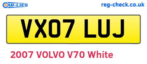 VX07LUJ are the vehicle registration plates.