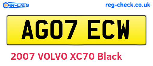 AG07ECW are the vehicle registration plates.