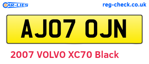 AJ07OJN are the vehicle registration plates.