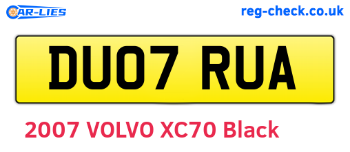 DU07RUA are the vehicle registration plates.