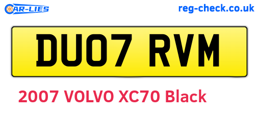 DU07RVM are the vehicle registration plates.