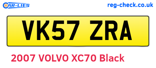 VK57ZRA are the vehicle registration plates.